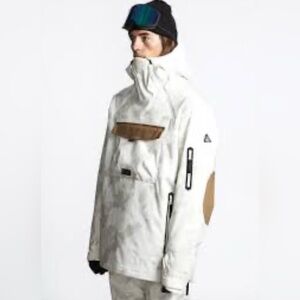 Billabong Quest A-DIV. Pullover Ski Snow Jacket SZ M Bone Cream Camo Waterproof